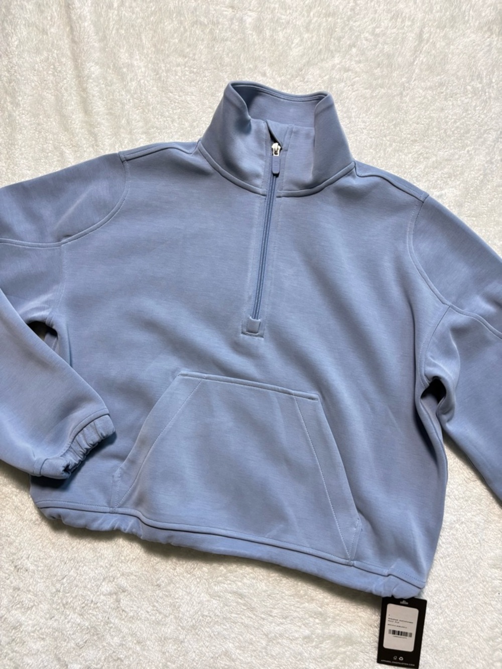 Lululemon Peloton Brushed Softstreme Half-Zip Pullover- Blue Willow - Picture 2 of 6